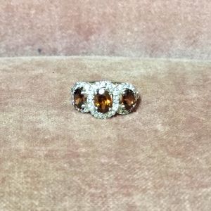 Ring chocolate and rhinestone